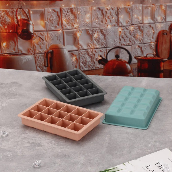 Planet Gates 15 Grid Silicone Ice Cube Mold Big Square Ice Cube Tray Mold Ice Cube Maker Non-toxic Durable Bar Pub Wine Ice Blocks Maker