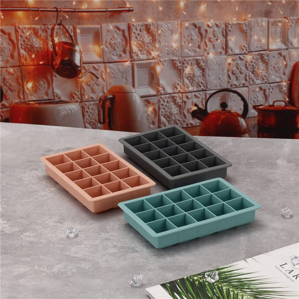 Planet Gates 15 Grid Silicone Ice Cube Mold Big Square Ice Cube Tray Mold Ice Cube Maker Non-toxic Durable Bar Pub Wine Ice Blocks Maker