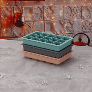 Planet Gates 15 Grid Silicone Ice Cube Mold Big Square Ice Cube Tray Mold Ice Cube Maker Non-toxic Durable Bar Pub Wine Ice Blocks Maker
