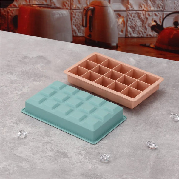 Planet Gates 15 Grid Silicone Ice Cube Mold Big Square Ice Cube Tray Mold Ice Cube Maker Non-toxic Durable Bar Pub Wine Ice Blocks Maker