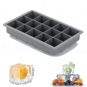 Planet Gates 15 Grid Silicone Ice Cube Mold Big Square Ice Cube Tray Mold Ice Cube Maker Non-toxic Durable Bar Pub Wine Ice Blocks Maker