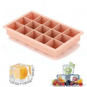 Planet Gates 15 Grid Silicone Ice Cube Mold Big Square Ice Cube Tray Mold Ice Cube Maker Non-toxic Durable Bar Pub Wine Ice Blocks Maker