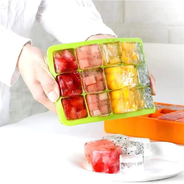 Planet Gates 15 Grid Silicone Ice Cube Mold Big Square Ice Cube Tray Mold Ice Cube Maker Non-toxic Durable Bar Pub Wine Ice Blocks Maker