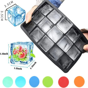Planet Gates 15 Grid Silicone Ice Cube Mold Big Square Ice Cube Tray Mold Ice Cube Maker Non-toxic Durable Bar Pub Wine Ice Blocks Maker