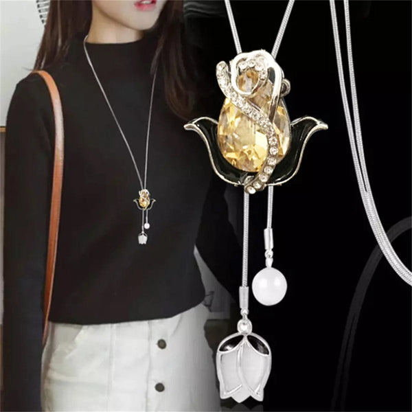 Planet Gates 15 Women Pendant Necklaces Drop Long Paragraph Sweater Chain  Decorative Crystal Necklace Pendant