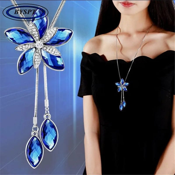 Planet Gates 15 Women Pendant Necklaces Drop Long Paragraph Sweater Chain  Decorative Crystal Necklace Pendant