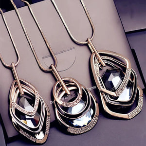 Planet Gates 15 Women Pendant Necklaces Drop Long Paragraph Sweater Chain  Decorative Crystal Necklace Pendant