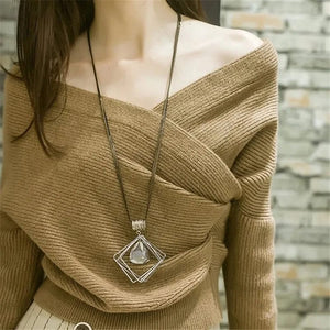 Planet Gates 15 Women Pendant Necklaces Drop Long Paragraph Sweater Chain  Decorative Crystal Necklace Pendant