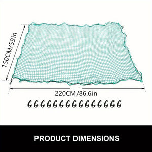 Planet Gates 150*220CM/59*86.6IN Cargo Net For Pickup Truck Bed With 15pcs Hook Heavy Duty Luggage Bungee Net For Car