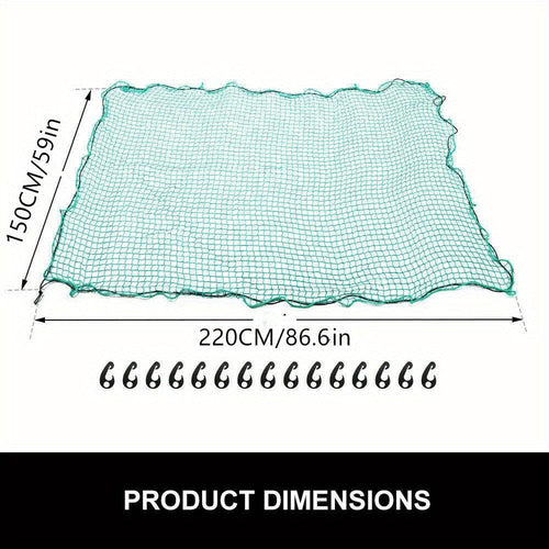 Planet Gates 150*220CM/59*86.6IN Cargo Net For Pickup Truck Bed With 15pcs Hook Heavy Duty Luggage Bungee Net For Car