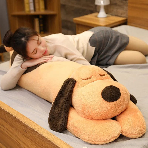 Planet Gates 150CM Giant Lovely Soft Down Cotton Dog Plush Pillow Doll Stuffed Pet Doll Baby Long Sleep Pillow Accompany Gift for Girlfriend