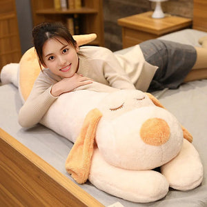 Planet Gates 150CM Giant Lovely Soft Down Cotton Dog Plush Pillow Doll Stuffed Pet Doll Baby Long Sleep Pillow Accompany Gift for Girlfriend