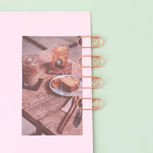 Planet Gates 150PCS 20mm Mini Bookmark Gold Rose Gold Color Heart Clip Bookmark Metal Paper Clips Binder Clip Office Accessories