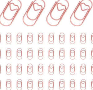 Planet Gates 150PCS Rose gold 150PCS 20mm Mini Bookmark Gold Rose Gold Color Heart Clip Bookmark Metal Paper Clips Binder Clip Office Accessories