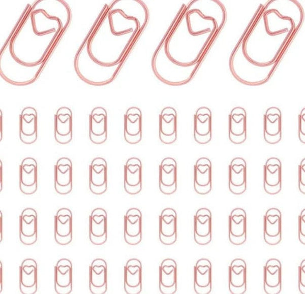 Planet Gates 150PCS Rose gold 150PCS 20mm Mini Bookmark Gold Rose Gold Color Heart Clip Bookmark Metal Paper Clips Binder Clip Office Accessories