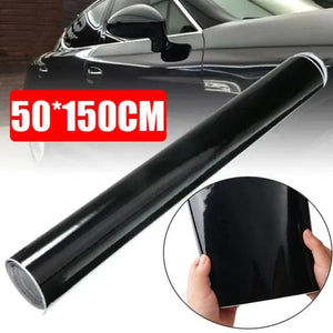 Planet Gates 150X10cm Gloss Black Car Body Film Vinyl Wrap Decals Self Adhesive Sticker Motorcycles Bike Auto Skin Color Changing Films 150*50cm