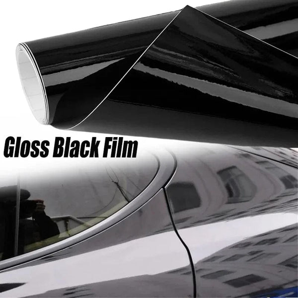 Planet Gates 150X10cm Gloss Black Car Body Film Vinyl Wrap Decals Self Adhesive Sticker Motorcycles Bike Auto Skin Color Changing Films 150*50cm