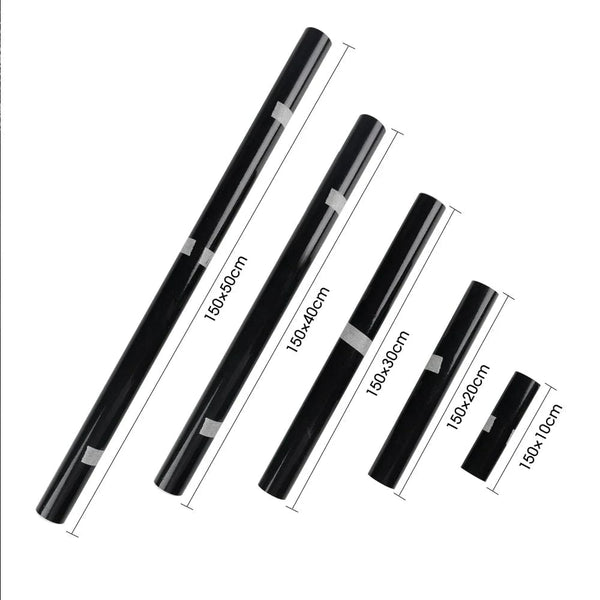 Planet Gates 150X10cm Gloss Black Car Body Film Vinyl Wrap Decals Self Adhesive Sticker Motorcycles Bike Auto Skin Color Changing Films 150*50cm