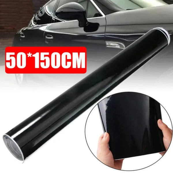 Planet Gates 150X50cm Gloss Black Car Body Film Vinyl Wrap Decals Self Adhesive Sticker Motorcycles Bike Auto Skin Color Changing Films 150*50cm