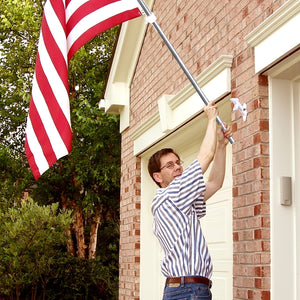 Planet Gates 152.4cm Black 1 Set Black Flagpole Kit For Outside House Stainless Steel Wall Mounted Flag Poles With Bracket & Flag Mounting Rings For Porch Yard Garden Outdoor Residential Or Commercial (NO Flag), 5ft