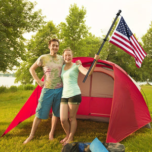 Planet Gates 152.4cm Black 1 Set Black Flagpole Kit For Outside House Stainless Steel Wall Mounted Flag Poles With Bracket & Flag Mounting Rings For Porch Yard Garden Outdoor Residential Or Commercial (NO Flag), 5ft