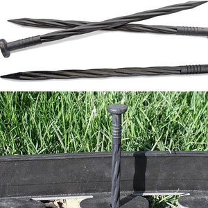 Planet Gates 15CM/5.9inch / 30pcs 30pcs Landscape Edging Nails 30Pcs Plastic Sturdy Landscape Anchoring Spikes Spiral Edging Stakes Multipurpose Landscape Edging Pegs For Garden Tents Landscape Awnings