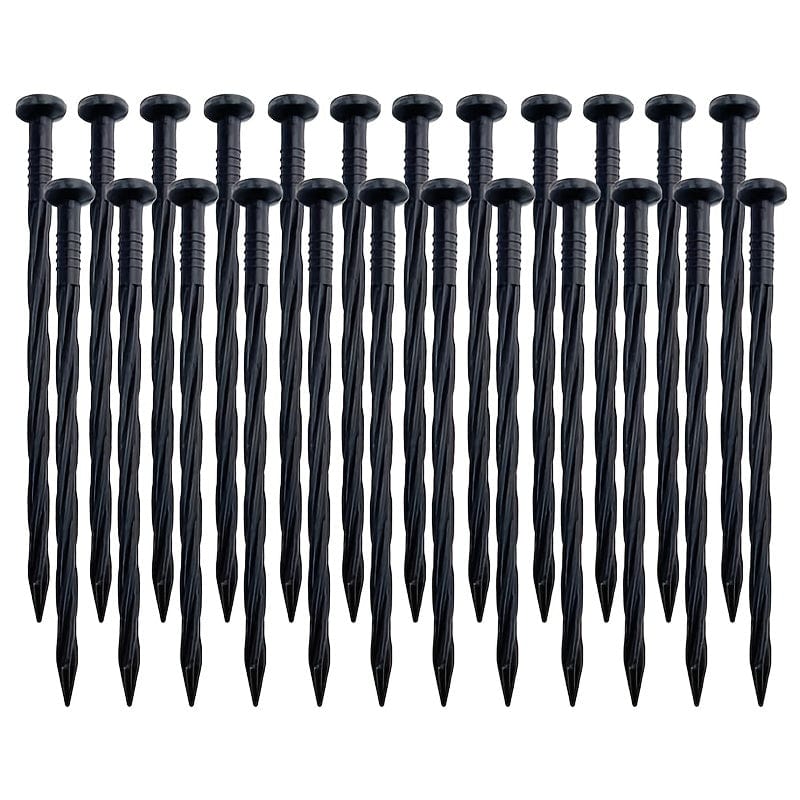 Planet Gates 15CM/5.9inch / 30pcs 30pcs Landscape Edging Nails 30Pcs Plastic Sturdy Landscape Anchoring Spikes Spiral Edging Stakes Multipurpose Landscape Edging Pegs For Garden Tents Landscape Awnings