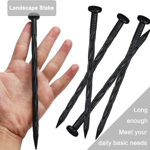 Planet Gates 15CM/5.9inch / 30pcs 30pcs Landscape Edging Nails 30Pcs Plastic Sturdy Landscape Anchoring Spikes Spiral Edging Stakes Multipurpose Landscape Edging Pegs For Garden Tents Landscape Awnings