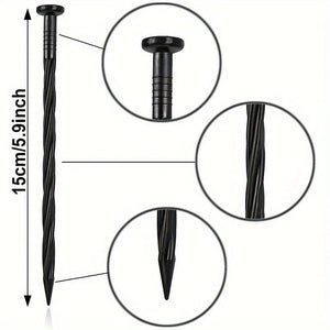 Planet Gates 15CM/5.9inch / 30pcs 30pcs Landscape Edging Nails 30Pcs Plastic Sturdy Landscape Anchoring Spikes Spiral Edging Stakes Multipurpose Landscape Edging Pegs For Garden Tents Landscape Awnings