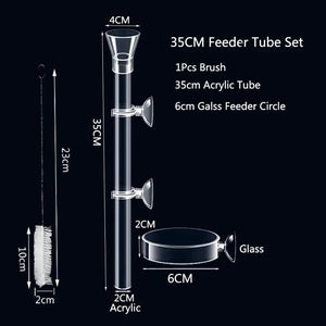 Planet Gates 15cm feeder set Acrylic Aquarium Feeder Tube Dish Transparent Fish Tank Shrimp Snail Shrimp Food Feeder Bowl Aquarium Feeding Accessories