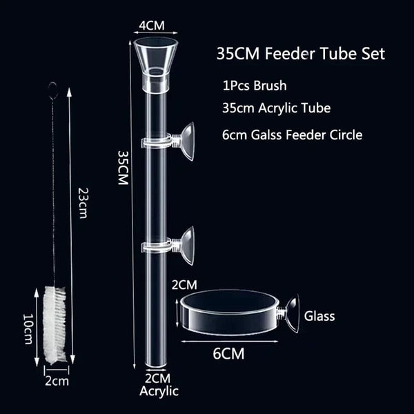 Planet Gates 15cm feeder set Acrylic Aquarium Feeder Tube Dish Transparent Fish Tank Shrimp Snail Shrimp Food Feeder Bowl Aquarium Feeding Accessories