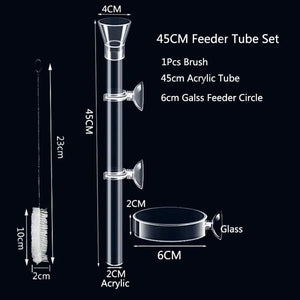 Planet Gates 15cm feeder set Acrylic Aquarium Feeder Tube Dish Transparent Fish Tank Shrimp Snail Shrimp Food Feeder Bowl Aquarium Feeding Accessories