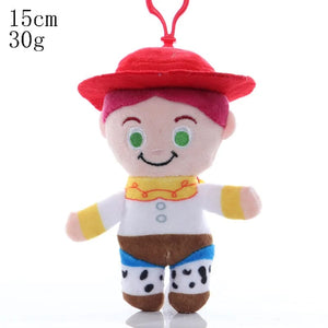 Planet Gates 15CM Jessie Disney Toy Story 4 Woody Jessie Buzz Lightyear Plush Toy Cartoon Anime Stuffed Woody Dolls Keychain Bag Pendant Kids Xmas Gifts