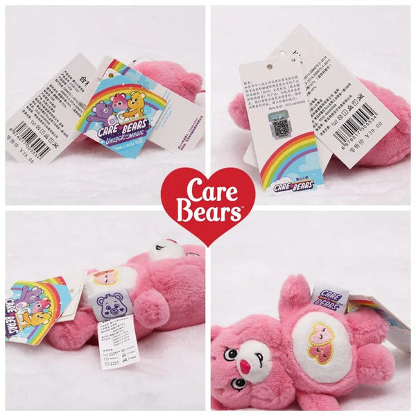 Planet Gates 15CM Miniso Kawaii Care Bears Key Chain Cartoon Cute Anime Pendant Genuine Rainbow Bear Plush Toy Children's Girl Birthday Gift