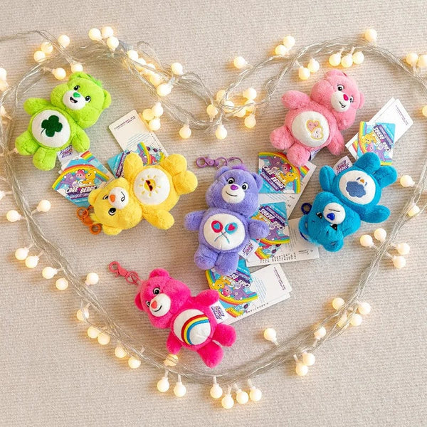 Planet Gates 15CM Miniso Kawaii Care Bears Key Chain Cartoon Cute Anime Pendant Genuine Rainbow Bear Plush Toy Children's Girl Birthday Gift