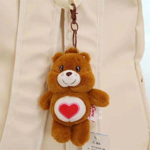 Planet Gates 15CM Miniso Kawaii Care Bears Key Chain Cartoon Cute Anime Pendant Genuine Rainbow Bear Plush Toy Children's Girl Birthday Gift