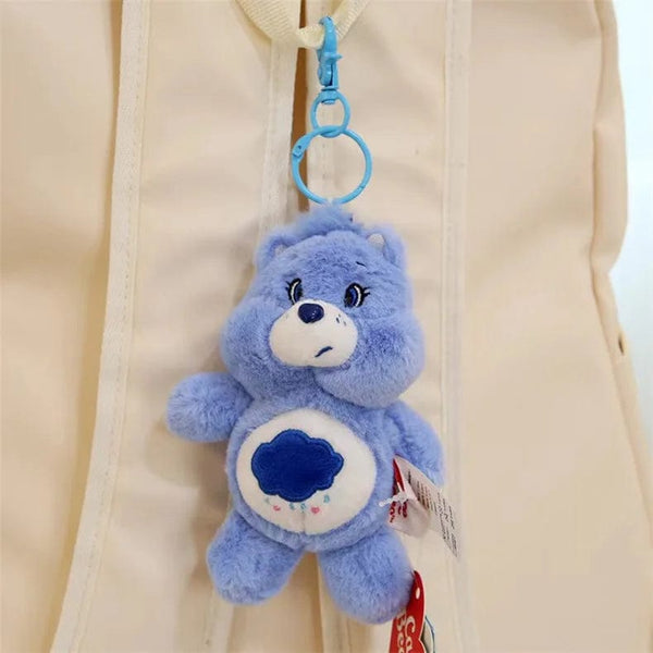 Planet Gates 15CM Miniso Kawaii Care Bears Key Chain Cartoon Cute Anime Pendant Genuine Rainbow Bear Plush Toy Children's Girl Birthday Gift