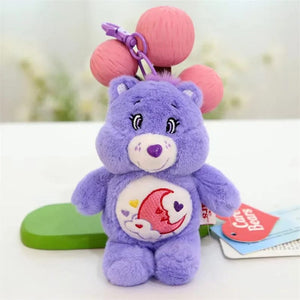 Planet Gates 15CM Miniso Kawaii Care Bears Key Chain Cartoon Cute Anime Pendant Genuine Rainbow Bear Plush Toy Children's Girl Birthday Gift
