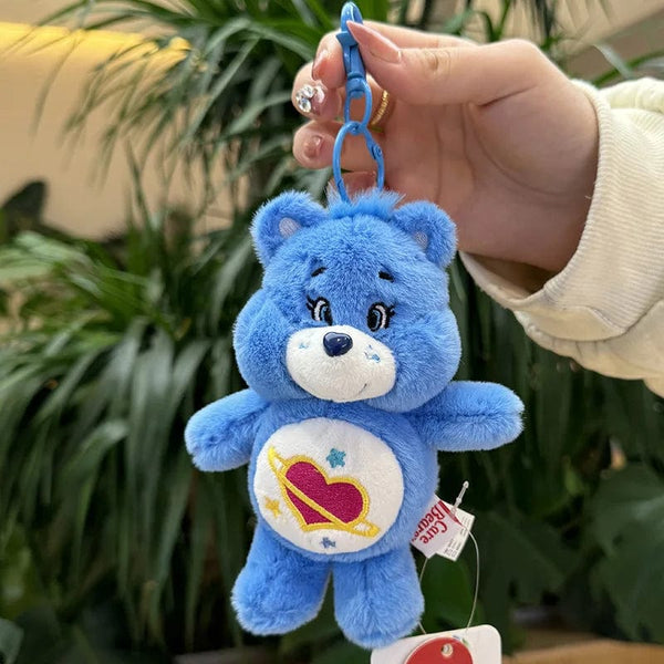 Planet Gates 15CM Miniso Kawaii Care Bears Key Chain Cartoon Cute Anime Pendant Genuine Rainbow Bear Plush Toy Children's Girl Birthday Gift