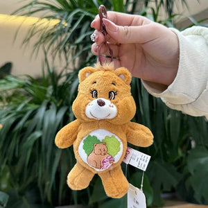 Planet Gates 15CM Miniso Kawaii Care Bears Key Chain Cartoon Cute Anime Pendant Genuine Rainbow Bear Plush Toy Children's Girl Birthday Gift