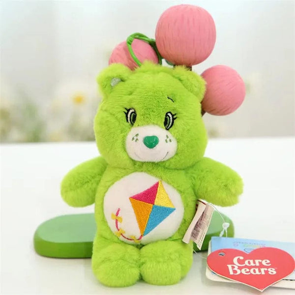 Planet Gates 15CM Miniso Kawaii Care Bears Key Chain Cartoon Cute Anime Pendant Genuine Rainbow Bear Plush Toy Children's Girl Birthday Gift