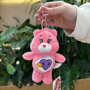 Planet Gates 15CM Miniso Kawaii Care Bears Key Chain Cartoon Cute Anime Pendant Genuine Rainbow Bear Plush Toy Children's Girl Birthday Gift