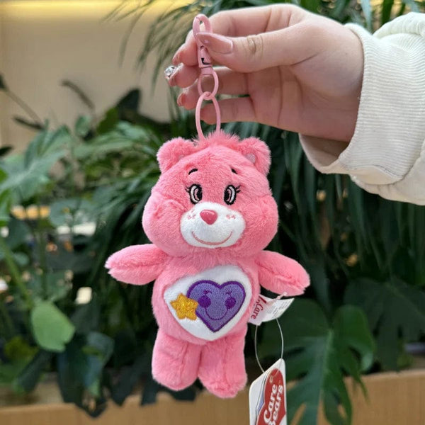 Planet Gates 15CM Miniso Kawaii Care Bears Key Chain Cartoon Cute Anime Pendant Genuine Rainbow Bear Plush Toy Children's Girl Birthday Gift