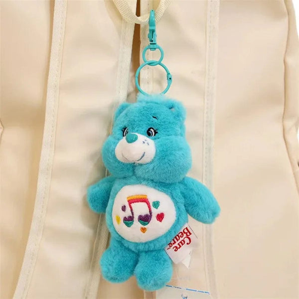 Planet Gates 15CM Miniso Kawaii Care Bears Key Chain Cartoon Cute Anime Pendant Genuine Rainbow Bear Plush Toy Children's Girl Birthday Gift