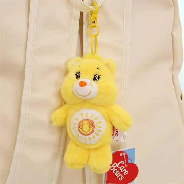 Planet Gates 15CM Miniso Kawaii Care Bears Key Chain Cartoon Cute Anime Pendant Genuine Rainbow Bear Plush Toy Children's Girl Birthday Gift
