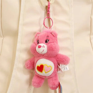 Planet Gates 15CM Miniso Kawaii Care Bears Key Chain Cartoon Cute Anime Pendant Genuine Rainbow Bear Plush Toy Children's Girl Birthday Gift