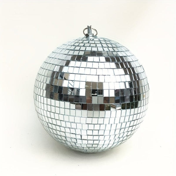 Planet Gates 15cm Silver 1pc, Glass Mirror Reflective Disco Ball Christmas Ball Bar Photography Props Wedding Baking Cake Decoration Decoration