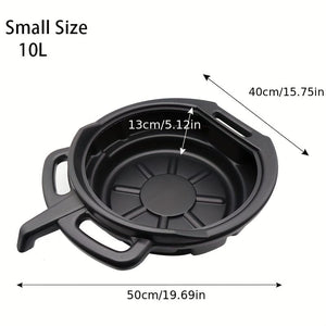 Planet Gates 15L 1pc PMMJ Oil Drain Pan Waste Engine Oil Collector Tank With Handle Gearbox Oil Drip Tray For Car Repair Fuel Fluid Change Garage Tool