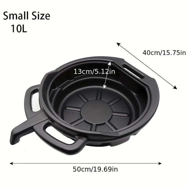 Planet Gates 15L 1pc PMMJ Oil Drain Pan Waste Engine Oil Collector Tank With Handle Gearbox Oil Drip Tray For Car Repair Fuel Fluid Change Garage Tool