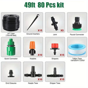 Planet Gates 15M 1 Set, DIY Garden Drip Irrigation Hoses 3.4cm/3.3cm, Automatic Watering Drip Kits, Garden Watering System For Adjusting The Amount Of Drip Irrigation Spray, Saving Water And Time Telescopic Water Pipe